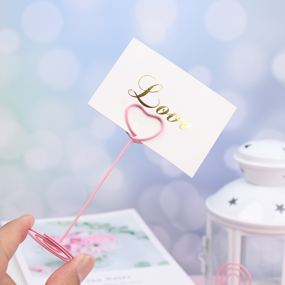 Cool Wedding Place Card Holder Cute Girl Pink Romantic Heart Swan Photo Clip Table Number Stand Wedding Supplies