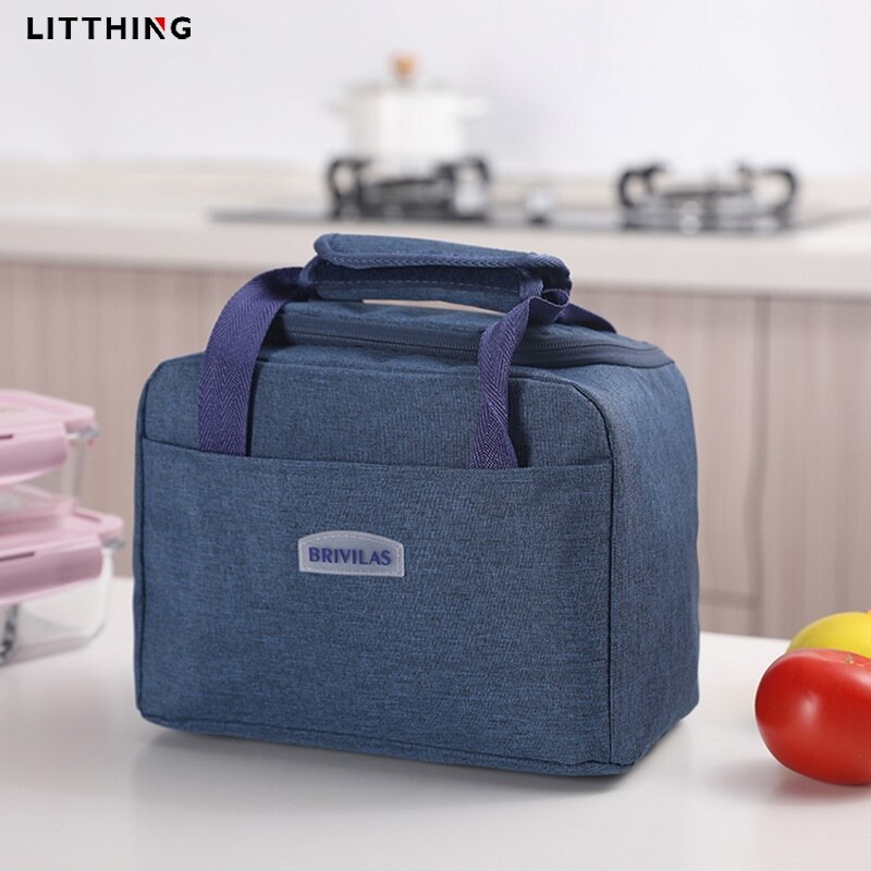 Litthing Lunch Tas Vrouwen Draagbare Geïsoleerde Koeler Waterdichte Tas Picknick Travel Office Ontbijt Tas Voor Vrouwen Mannen Outdoors: blue