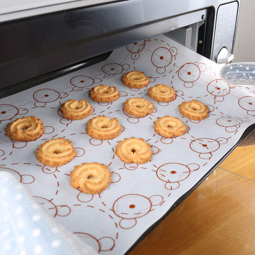 Dubbelsidiga bakmattor i silikon non-stick macaronmatta kakunderlag rullande degmattor tårtafondant bakplåtsbakelse bakplåt