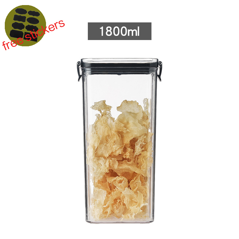 Stackable Kitchen Sealed Jar, Plastic Food Storage Box, Multigrain Tank Bottle, Dried Fruit Tea Containers, 460-1800ml Sets: Dark Khaki