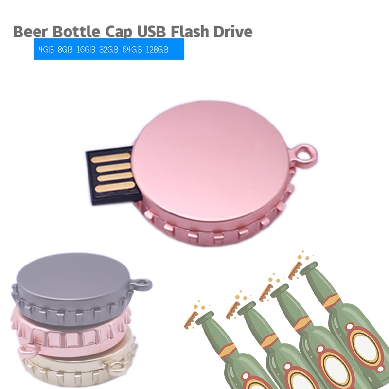 64GB tampa de garrafa de Cerveja pen drive GB 8 4GB GB 32 16GB USB pen drive de memória vara pen drive U disk