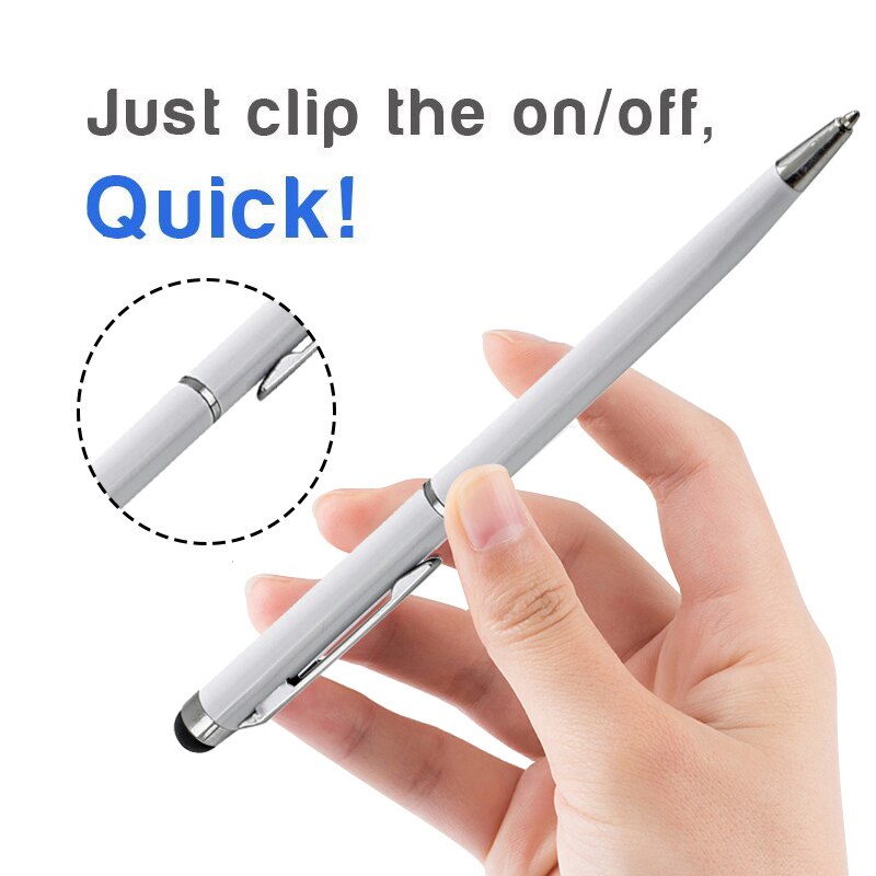 3pcs 2 in 1 Stainless Steel Capacitive Touch Screen Stylus Ball Point Pen for iphone Samsung Xiaomi Huawei Lenovo Tablet Phone