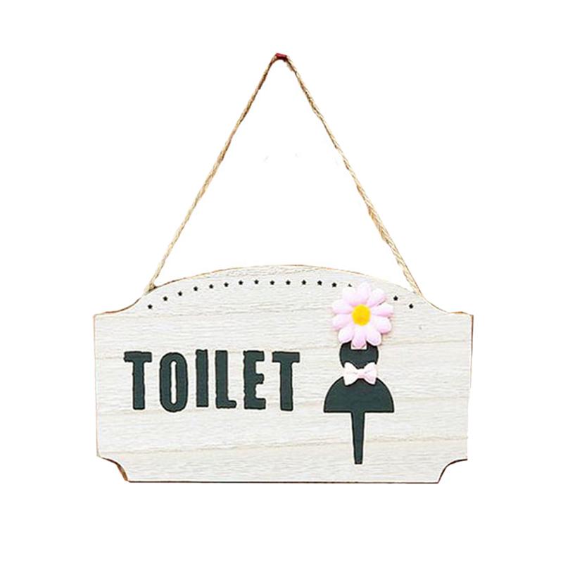 Wooden Toilet Hanging Sign Women Men Restroom Sign Washroom Sign Board for Home Apartment Hotel Decoration