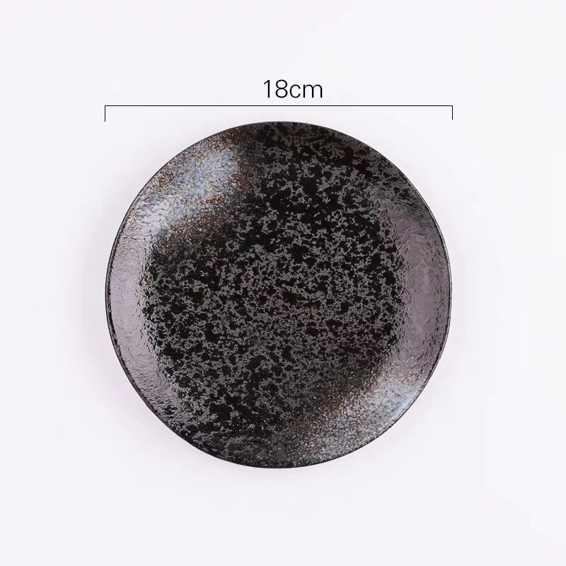 Japanese Style Ceramic Retro Dessert Dish Vintage Dinner Plate Home Kitchen Breakfast Steak Plate Restaurant Dinnerware: 7 Inch B