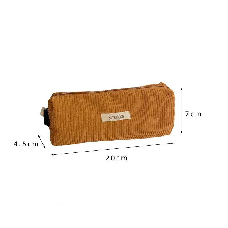Bolsa de lápices de almacenamiento de papelería sólida, pana para estudiantes de secundaria, estuches de lápices de papelería, suministros escolares