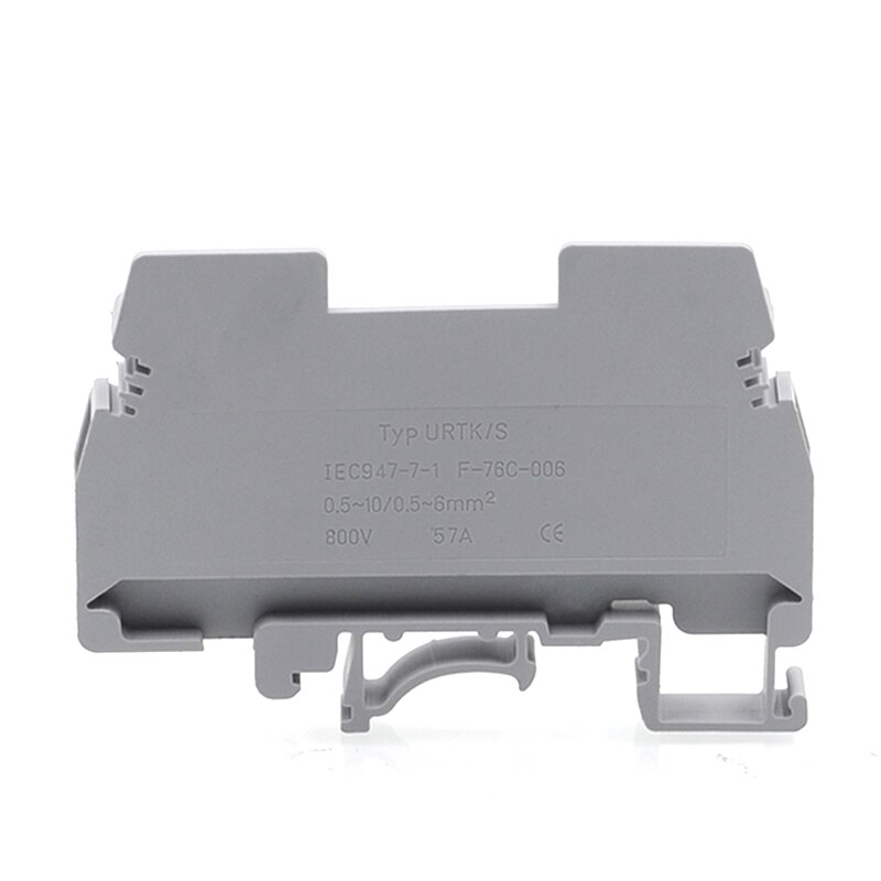 2Pcs Din Rail Current Test Screw Terminal Blocks URTK/S Connector Wire Electrical Terminal Blocks URTK6S Morsettiera 6mm²