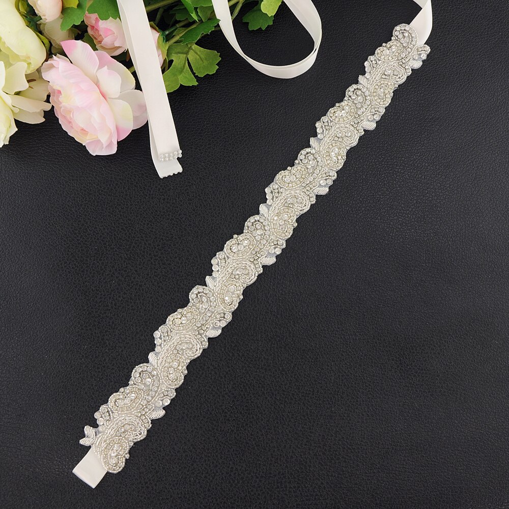 ZMS365 Braut Zubehör Hochzeit Gürtel Braut Gürtel Hochzeit Zubehör Mariage Schärpe Gürtel für Abendkleider Brautjungfer Gürtel: aus-Weiß