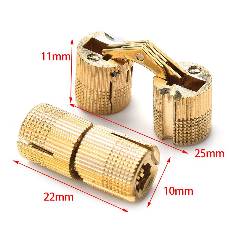 2 stk naierdi 8-14mm skjult kabinet hængsler usynlig dør messing skjult tønde hængsel til kasse møbler hardware: 10mm