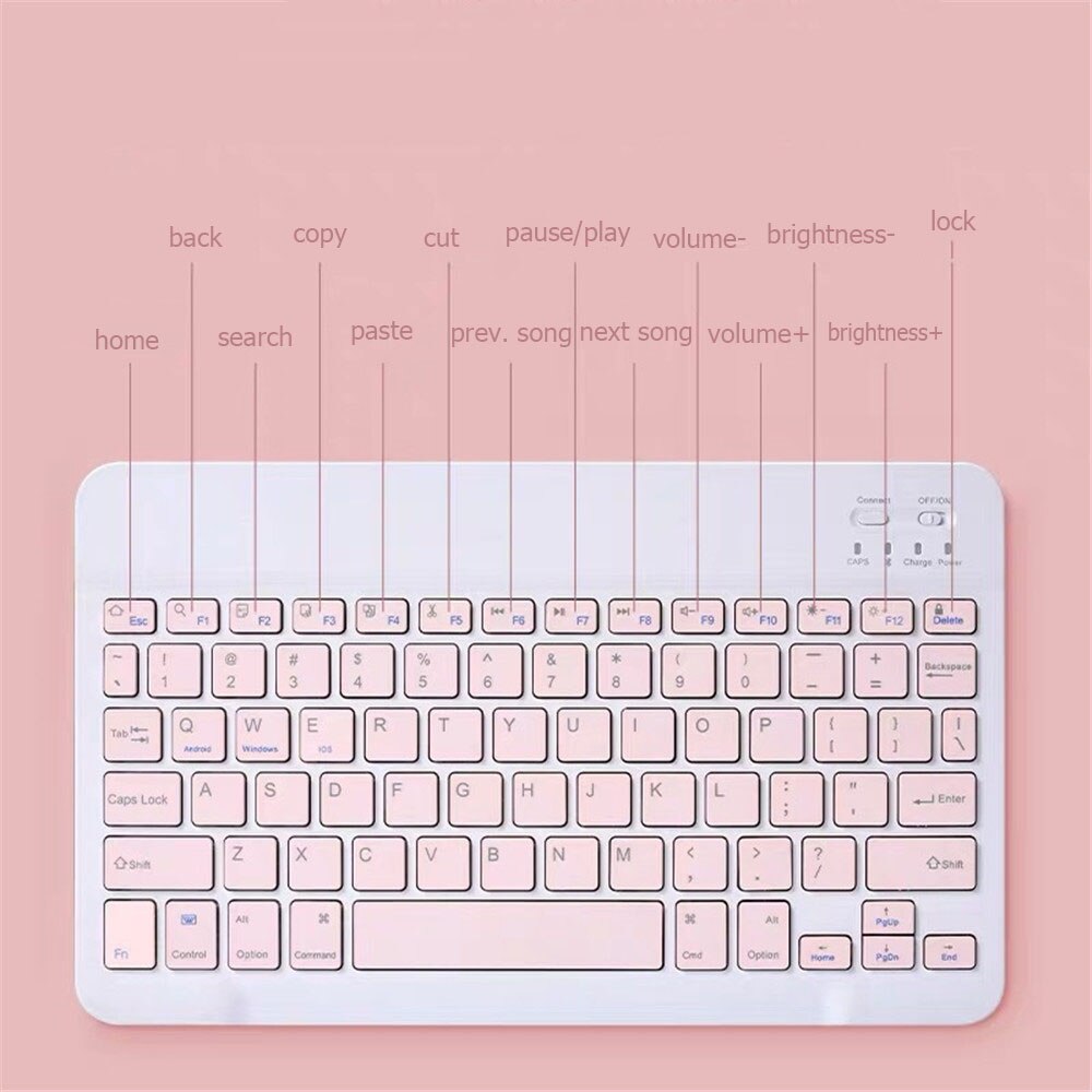 Bluetooth tastatur mus 10 tommer til ipad 10.2 '' 7th gen ipad pro 10.5 air 3 trådløse tastaturer mus til android samsung tablet