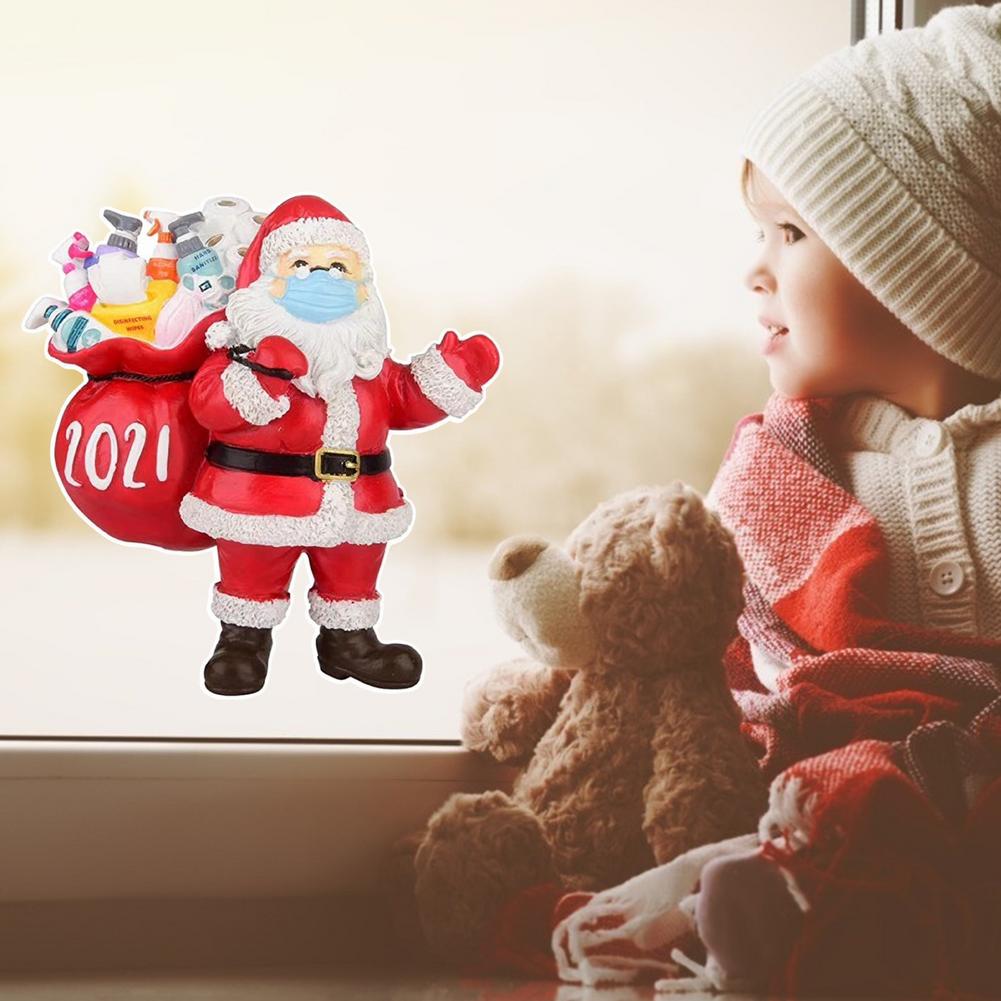 Santa Claus Wall Sticker Showcase Living Room Window Decoration PVC Year Home Decor Removable