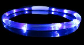 Huisdier USB Oplaadbare LED Halsband Licht Nacht Veiligheid Knipperende Dierbenodigdheden Honden Accessoires Voor Kleine Hond LED Kraag Grote: Blauw / 70CM