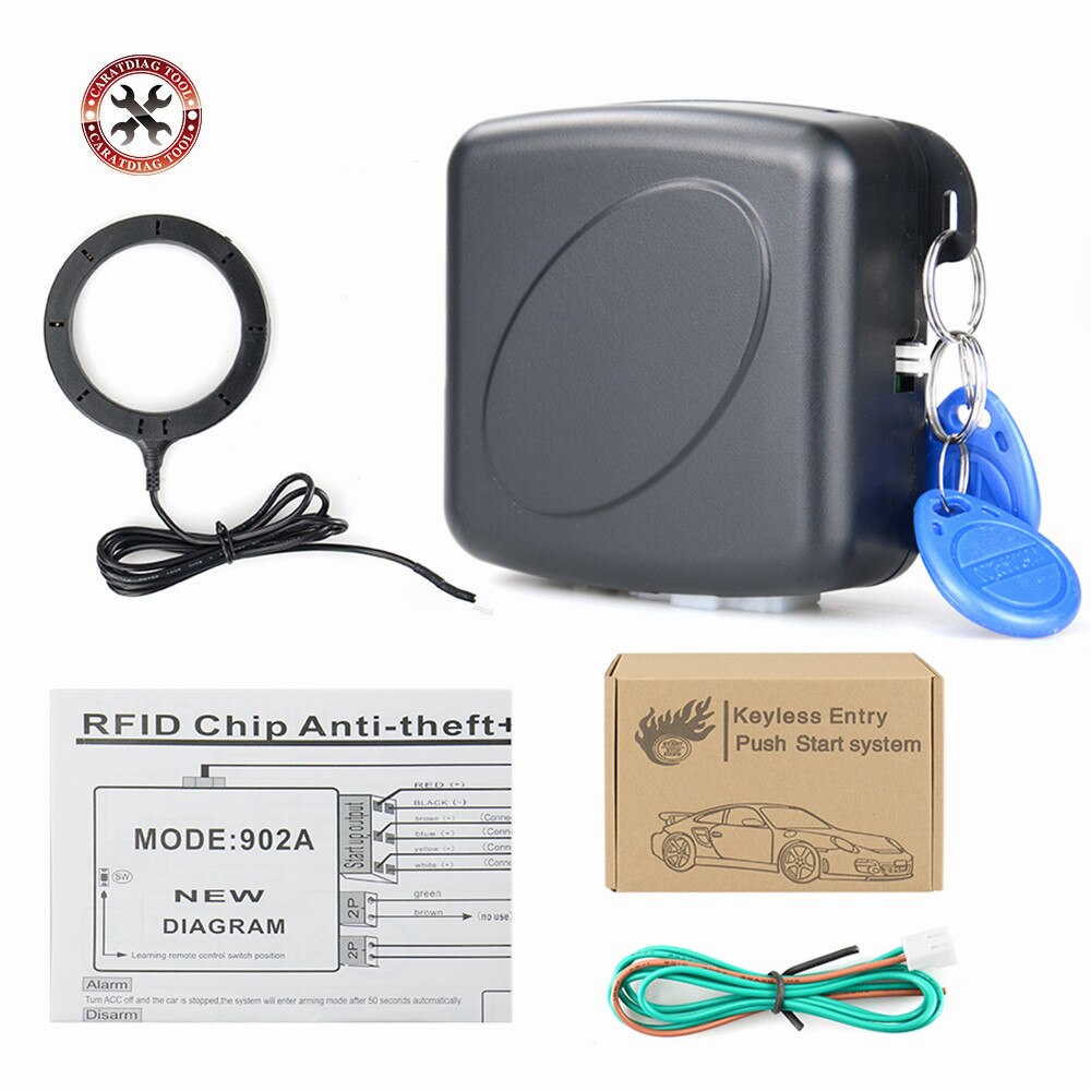 Auto Alarm Motor Start Stop Met Rfid Lock 12V Keyless Entry Start Systeem Autostart