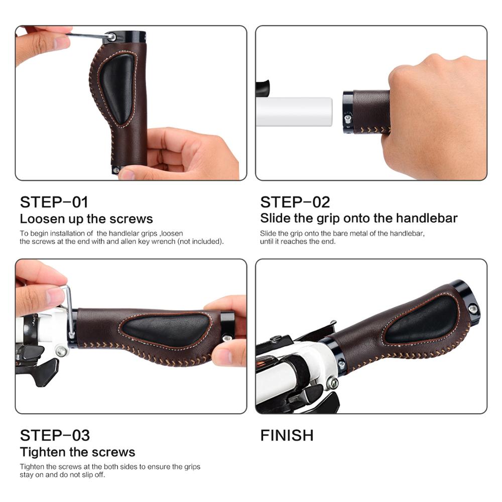 1 Paar Mountain Road Fiets Handvatten Ergonomische Pu Bike Handvat Grips Fietsen Rijden Schokabsorptie Anti-Slip 7 kleur