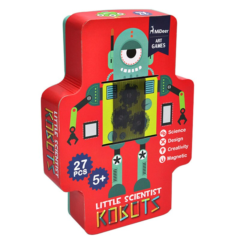 Diy Robot Speelgoed 5-14 Jaar Raster Game Robot Speelgoed Puzzel Creatieve Magnetische Opleggen Magnetische Educatief Puzzel Speelgoed