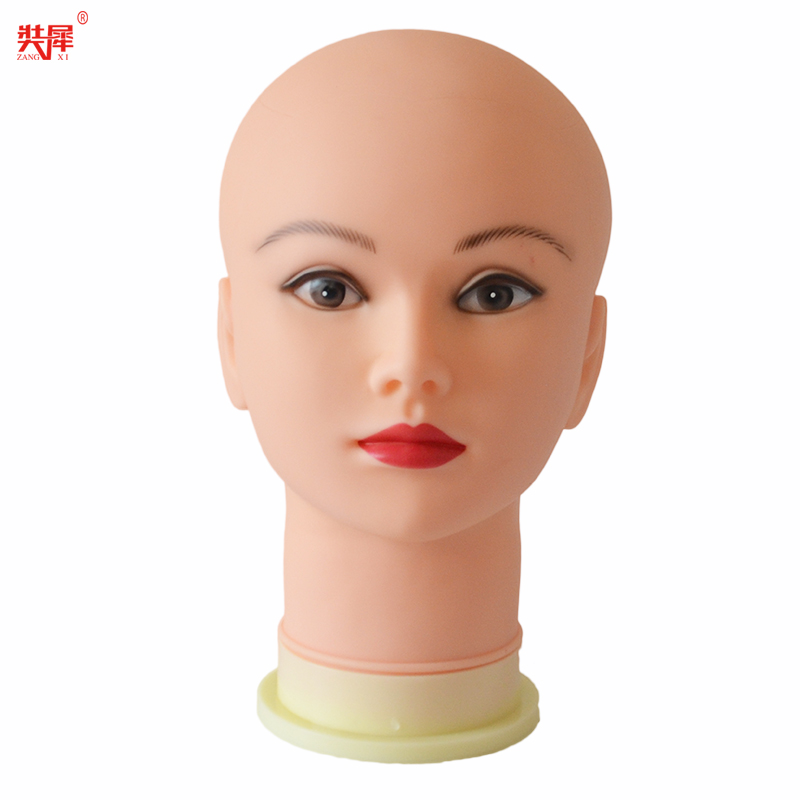 Meget blødt skaldet hoved paryk stativ til hat glas paryk display paryk gør frisure træning massage mannequin hoved paryk hoved stativ