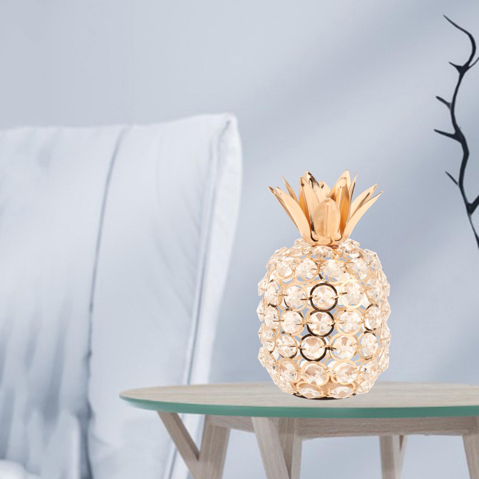 Ornement d&#39;ananas en cristal, coupe 3D, strass, fait à la main, décoration de table pour la maison
