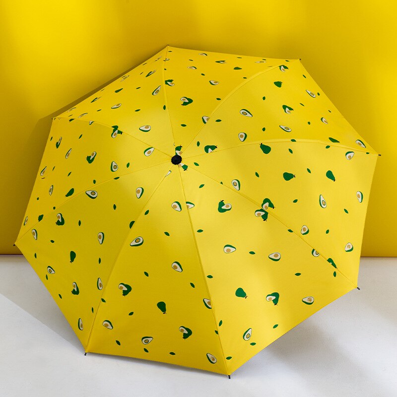 schick Blumen- Anti-UV Faltbare Regenschirme Sonne Kompakte Frauen Weibliche Damen Dame Winddicht Regen SchöNe Blume Süssigkeit Bunte Regenschirm: Gelb Avocado