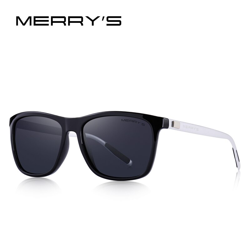 MERRYS gafas de sol de aluminio Retro Unisex polarizadas lentes Vintage gafas de sol para hombres/mujeres S8286: C03 Black Silver