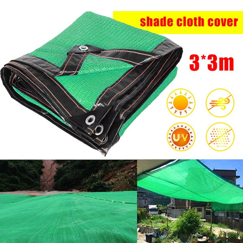 Thicken The Sunshade Suntan Net To Cover The Edge Of The Courtyard Shade Net Roof Balcony Workshop Heat Insulation Net: green 3x3m