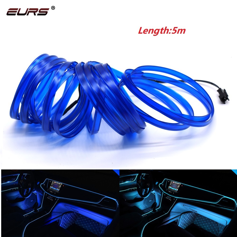 EURS 12V 5M Auto-interieur Verlichting DIY Auto LED Strip EL Flexibele Neon Licht blauw wit rood Draad touw USB sfeer lamp 24V