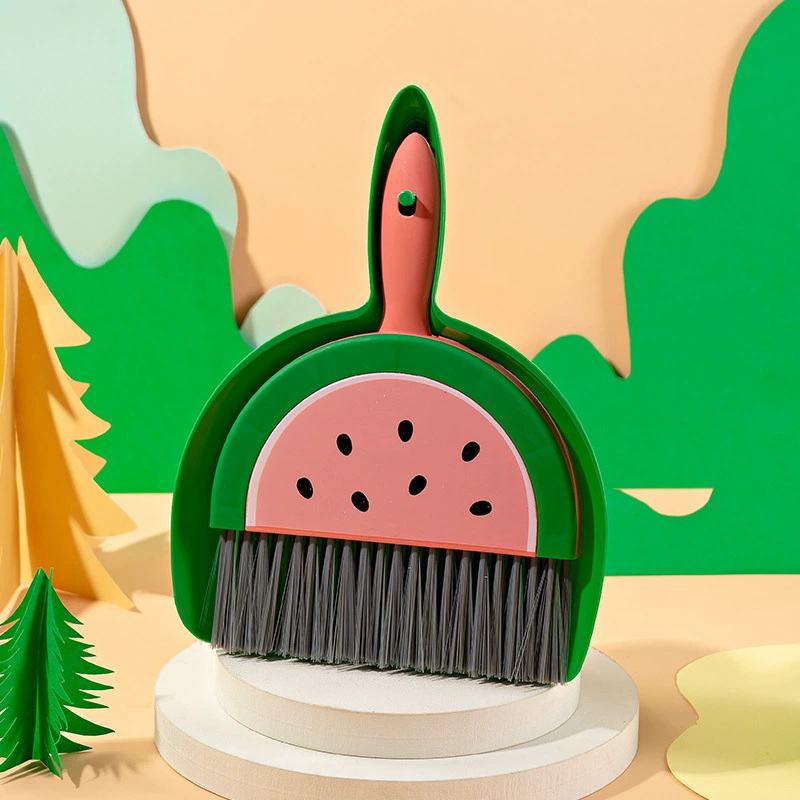 1pc mini koster og feiebrett sett kost feiebrett børste skrivebord rengjøring rengjøring søppel spade for hjemmet stue bord camping: Blå