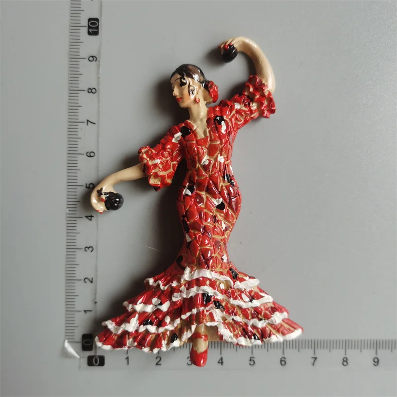 Magneet Tenerife Spanje Barcelona Toerisme Souvenirs Flamenco Danser Malaga Koelkast 3D Magnetische Stickers Ideeën: Oranje