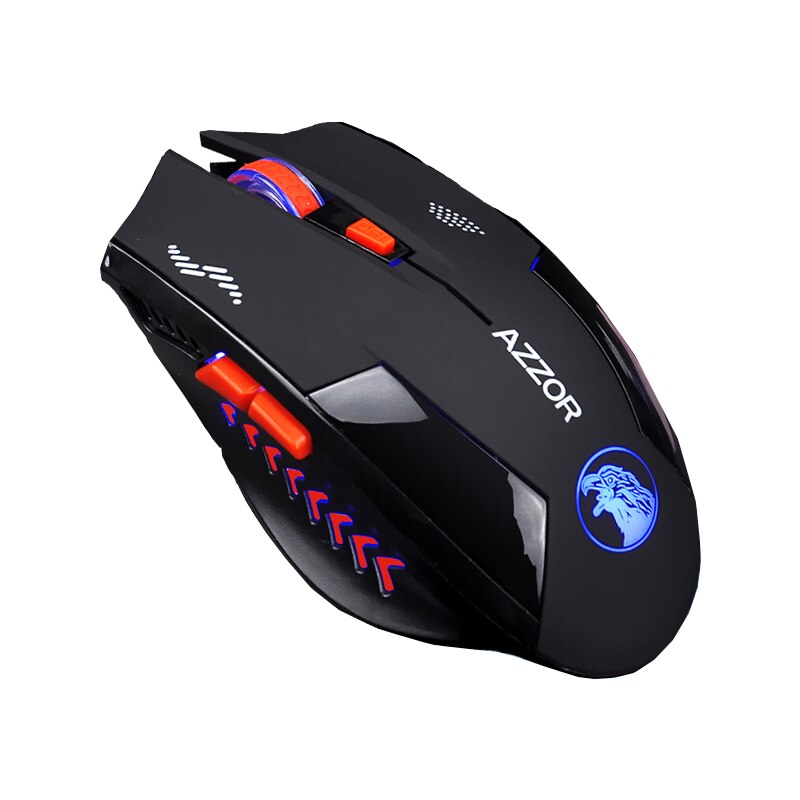 AZZOR Carica Silenzioso Pulsante Mute Mouse Senza Fili Noiseless Gaming Mouse Ottico 2400dpi Built-in Batteria Per PC Del Computer Portatile del Computer