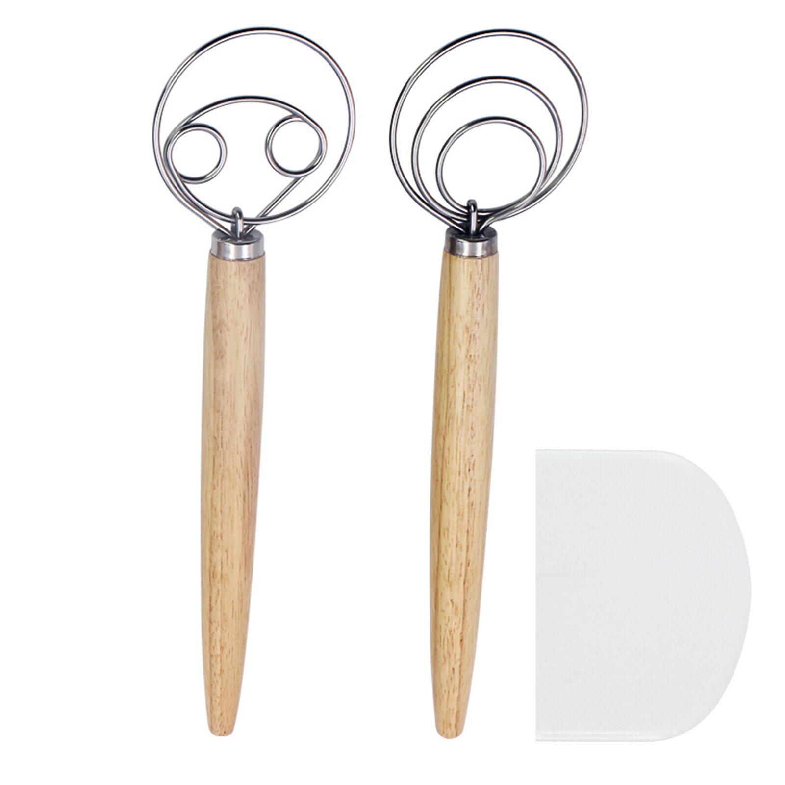 Bread Flour Whisk Blenders Mixer Tool Twist For Dough Cutter Pulverizer Stirring Rod Knead Plastic Scraper Set