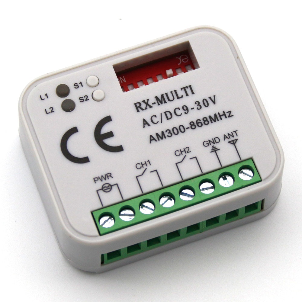 Garagepoort afstandsbediening ontvanger rx multi 300-900 mhz ac /dc 9-30v ontvanger voor garagedeur commando poort controle zender