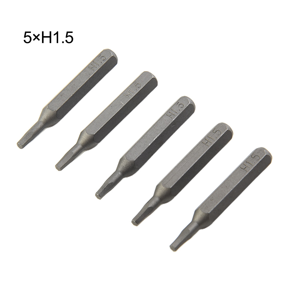 Embout de tournevis H4 × 28mm, petit embout de tournevis hexagonal H0.7 H0.9 H1.5 H3 H4 4mm, tige hexagonale, outil d'équipement de vis pour l'industrie du meuble 5 pièces: Grey