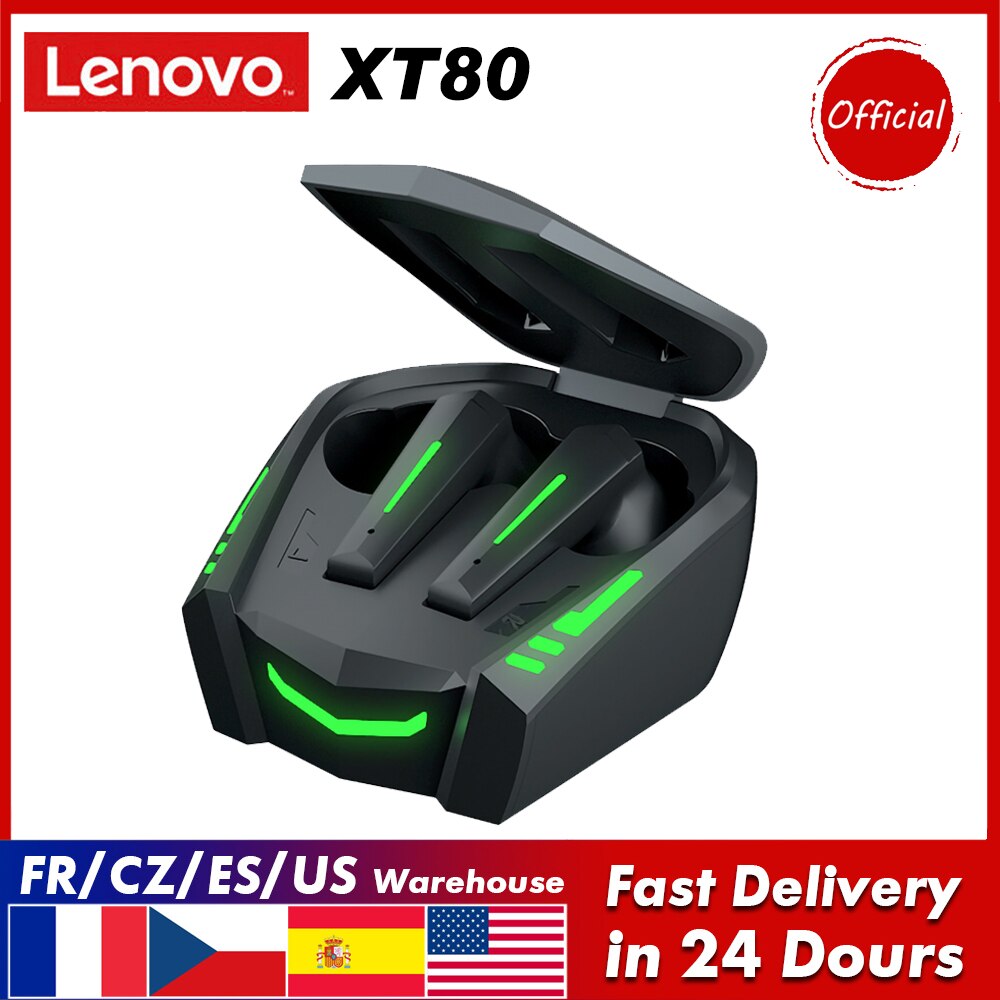 Lenovo  xt80 kabellose bluetooth-gaming-kopfhörer, in-ear-sport-gaming-ohrhörer mit  bt5.1- chip-hifi-sound, dual-modus für spiele und musik