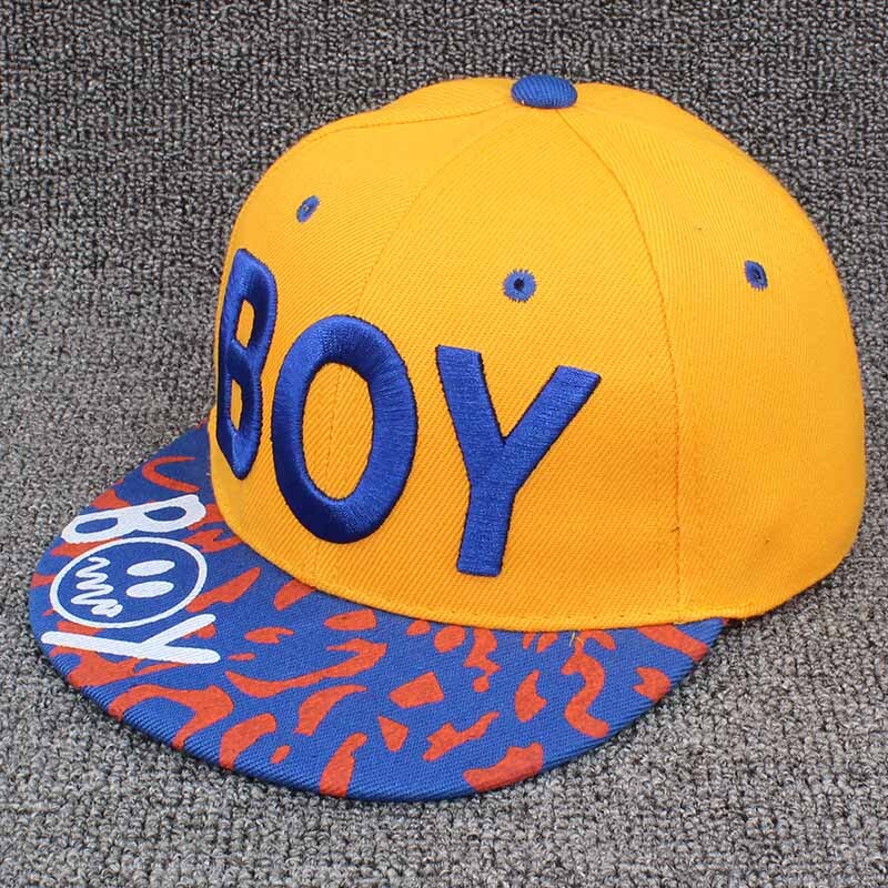 ALTOBEFUN-Gorra Snapback para niño de 3 a 8 años, gorra de béisbol ajustable, Hip Hop, CC904: Naranja