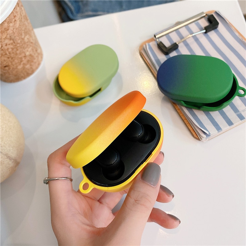 Kjoew siliconen oordopjes xiaomi redmi airdots s beschermhoes draadloze bluetooth-headsethoes voor airdots s hoesje