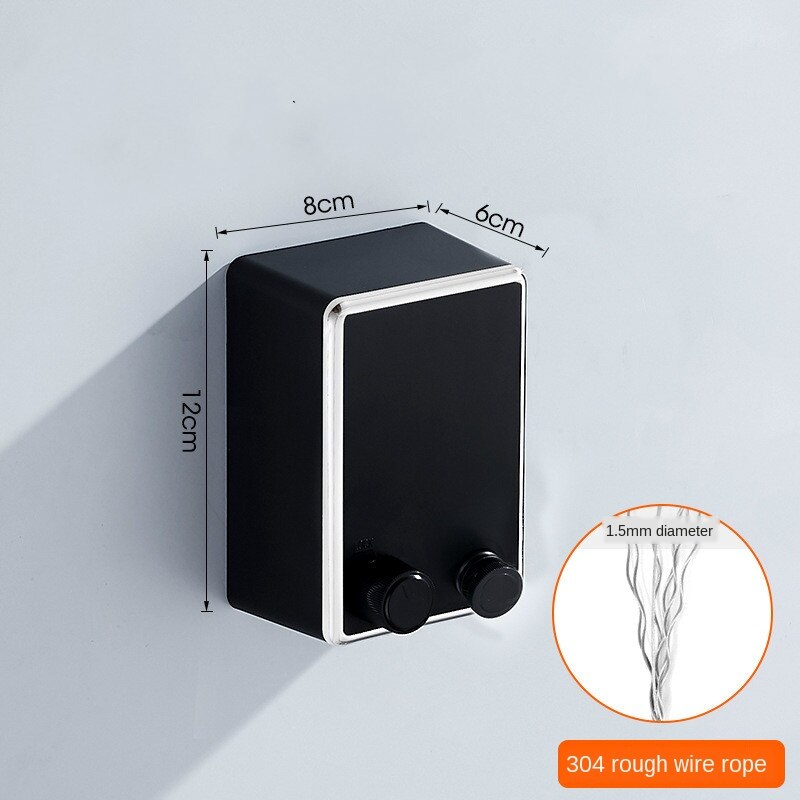 Indoor Outdoor Retractable Laundry Clothesline Wall Hanging Stretch Washing Clothes Line Shrinking Balcony WY41501: black-B