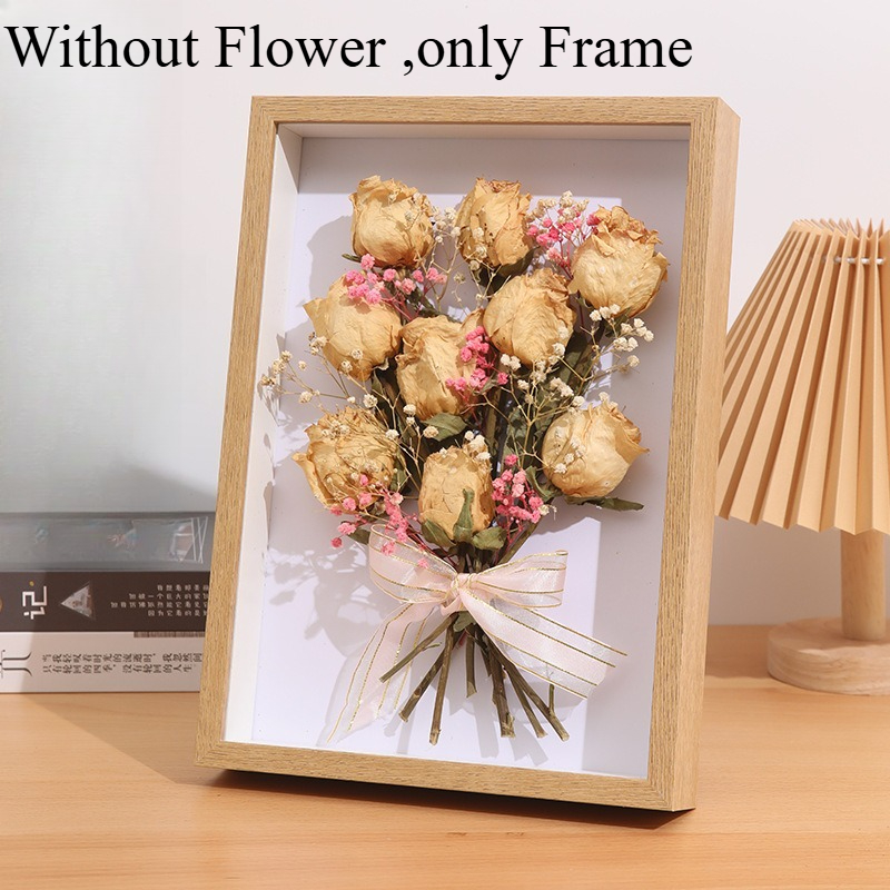 3/5 cm tiefer, transparenter Schattenkastenrahmen, Blumenstrauß-Display, Blumenkoffer, tief für Bastelarbeiten, 3D-Bild, Erinnerungsstücke, Memory, Holztischplatte: Anderes / WEISS