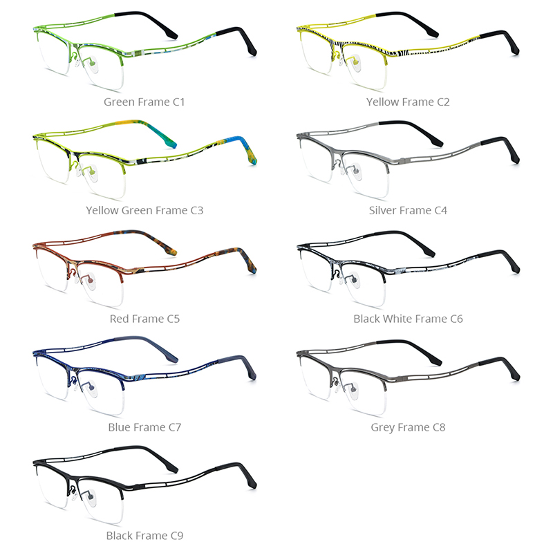 FONEX Titanium Brilmontuur Mannen 2025, Nieuw Merkontwerp Semi-Randloze Vierkante Brillen Halve Rand Japanse Ultralight Brillen 85890