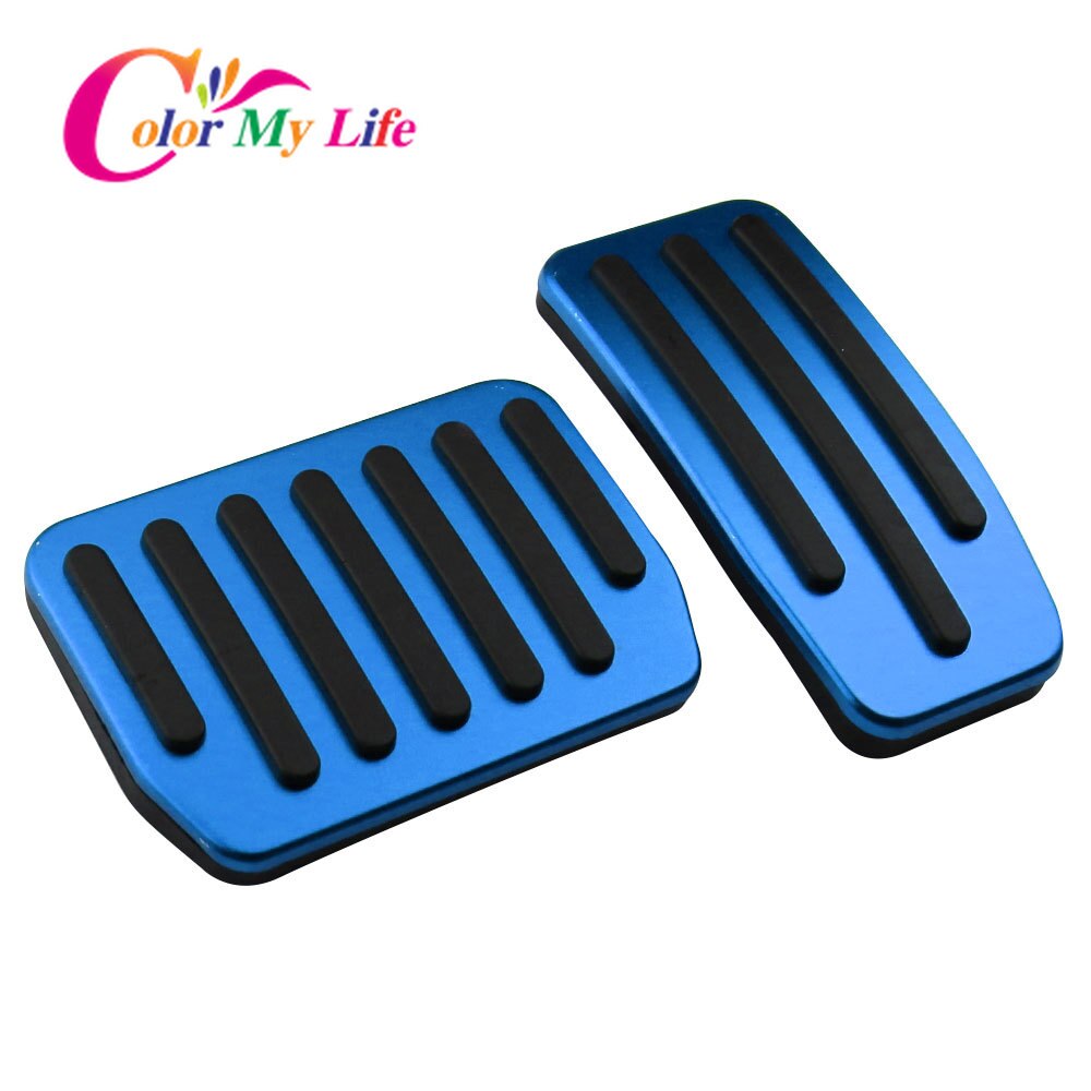 Väri my life auton polkimet sopivat tesla malliin 3 malli 3 osaa kaasujarrupolkimen suojakuori tarvikkeet: Sininen ilman lepoa