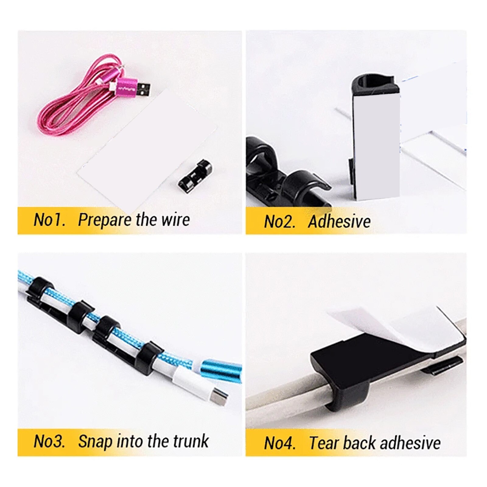 25/30pc Finisher Wire Clamp Self-adhesive Wire Organizer Cable Clip Holder Self-Adhesive Cable Clips Organizer USB Cable Winder