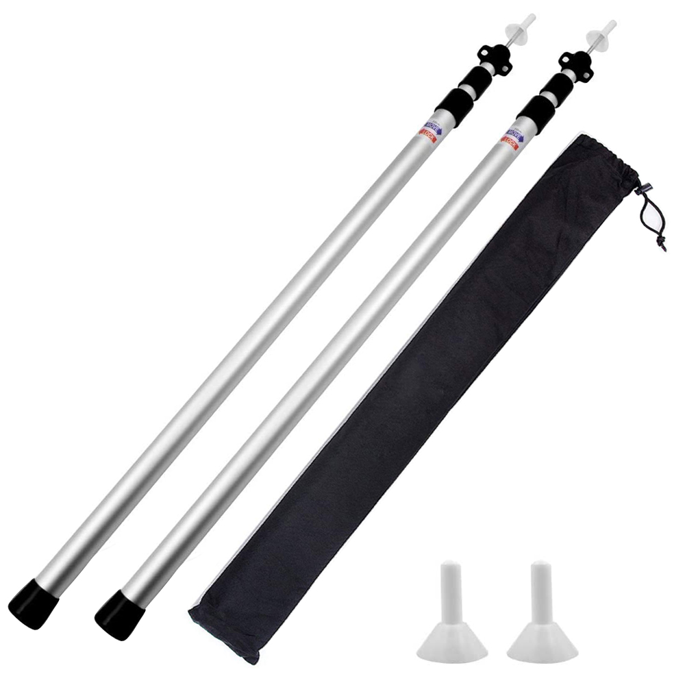 2 pcs Tent Pole 2.3M Aluminum Alloy Camping Tent Pole Tent Support Pole Canopy Awning Frame Accessories With Storage Bag: Default Title
