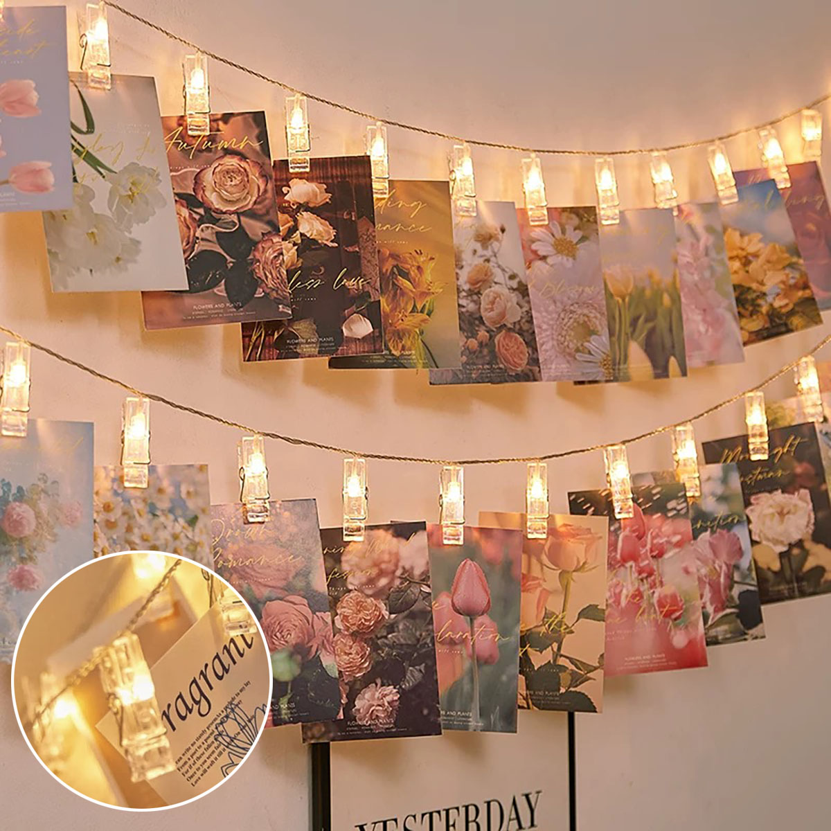 LED-Clip, Lichterkette, kreativer Fotoclip, Schlafzimmer, Hintergrund, Zauberstab, , Party, Dekoration, warm und romantisch
