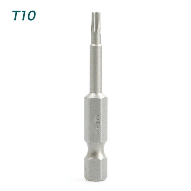 Torx skruetrækker bit sæt 1/4 sekskantet skaft stjerne  t6 t7 t8 t10 t15 t20 t25 t30 t35 t40 skruetrækker bits håndværktøj til hjemmet: T10