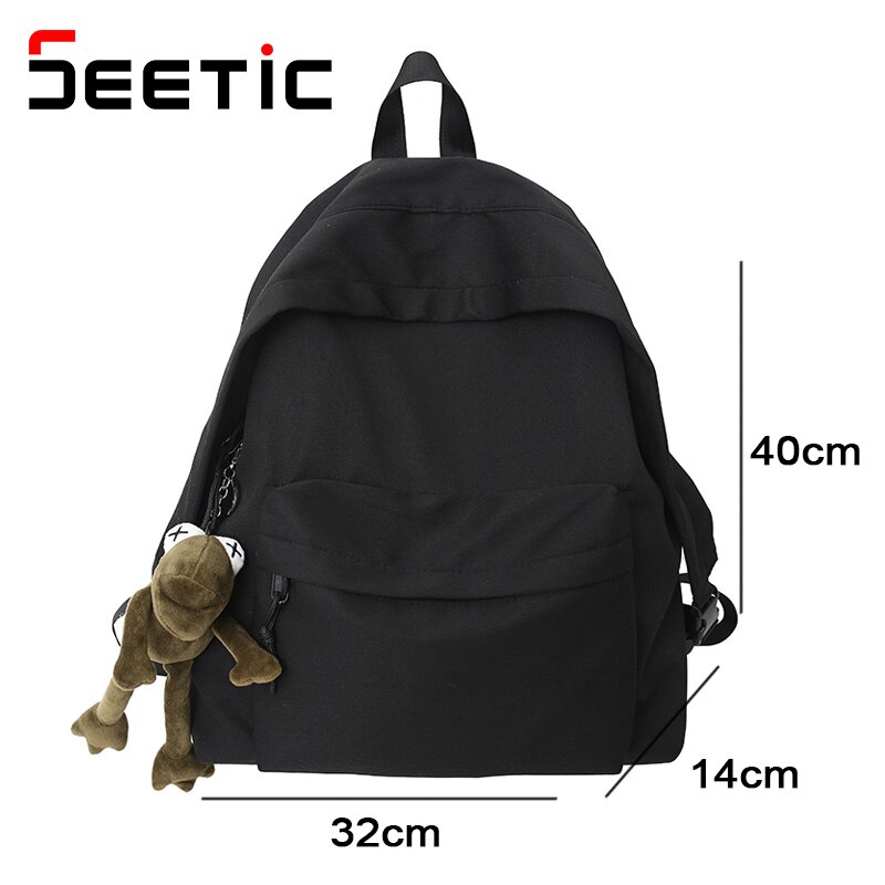 Seetic Effen Kleur Waterdichte Rugzak Nylon Reizen Rugzak Vrouwelijke Anti-Diefstal Schooltas Unisex Eenvoudige Rugzak Vrouwen