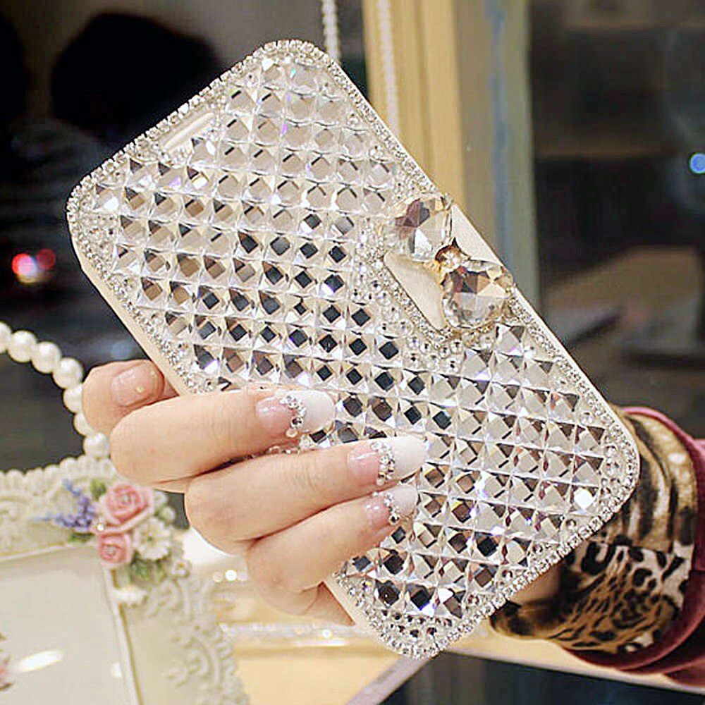 Glitter Phone Cover For OPPO A53 Flip Case Mirror Rhinestone Leather Cover Stand Holder For OPPO A53 Cover Mirror Case Bling