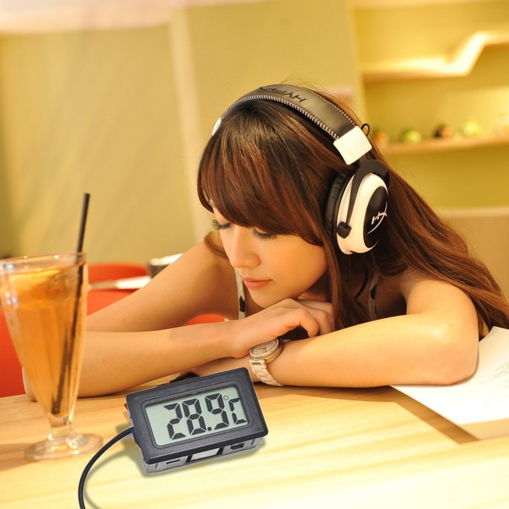 1Pc LCD Digitale Thermometer voor Vriezer Temperatuur-50 ~ 110 graden Koelkast Koelkast Thermometer 1m lijn Lengte