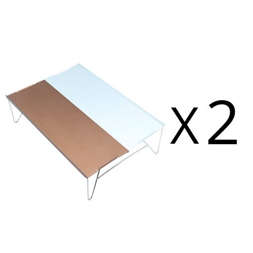 2 stk foldebord camping mini bord folde aluminiumslegering kompakt letvægts mobilbord: 06