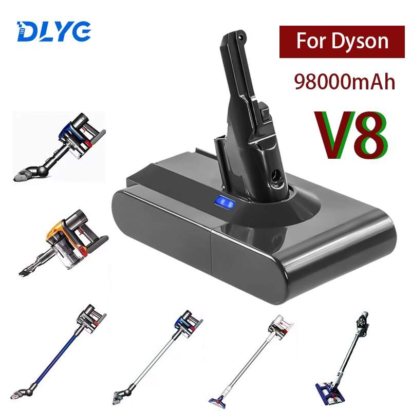 per Dyson V8 sostituzione batteria aspirapolvere portatile da pavimento 21.6V 98000mAh caricabatterie senza fili per batterie Li-ione ricaricabile