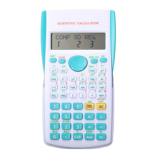 Calculatrice électronique scientifique colorée multifonction, compteur numérique, fournitures pour étudiants de bureau et maison: Bleu