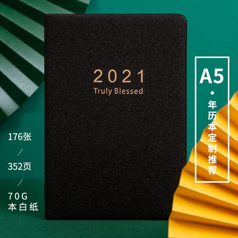 Agendas Weekly Planner Organizer A5 Diary Notebook Monthly Journal Note Book Personal Business Travel Plan Notepad Schedule: black B