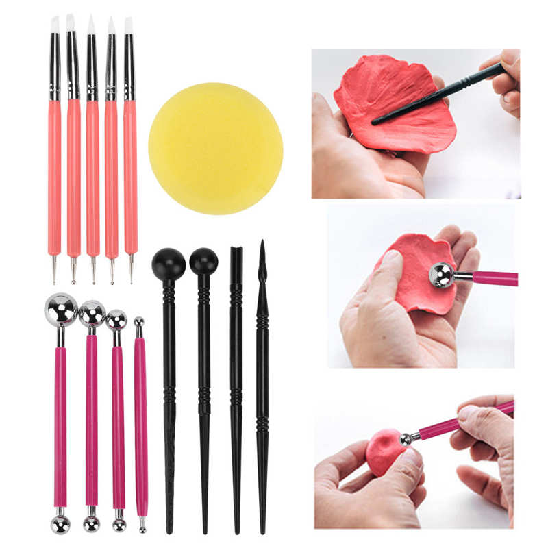 15 Pcs Polymer Klei Modeling Tools Multipurpose Modeling Carving Siliconen Mes Aardewerk Levert