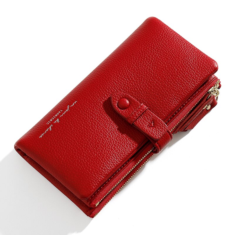 Comfortabele Gecontracteerd Stijl Lange Portefeuilles Voor Vrouwen Pu Lederen Driebladige Kaarthouder Purse Dames Zoete Portemonnees Cartera